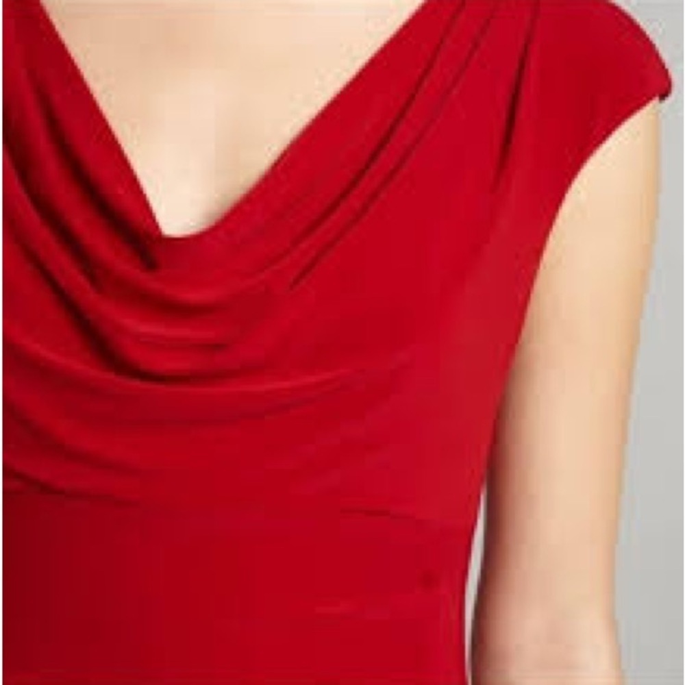 LRL Red Draped Midi Dress - Picture 2 of 4